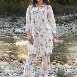 DIMPLE DESIGN STUDIO Printed Pure Cotton Tunic & Trouser-picture-38
