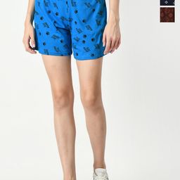 BAESD Women Pack Of 3 Conversational Printed High-Rise Pure Cotton Hot Pants-image-65