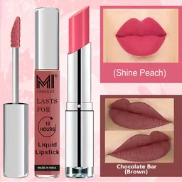 MI FASHION Set of A Perfect Combination Liquid Lipstick 3.5ml & Creamy Matte Lipstick 3.5g-24