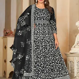 Warthy Ent Embroidered Semi-Stitched Dress Material-image-36