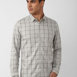 SIMON CARTER LONDON Men Pure Cotton Slim Fit Windowpane Checks Checked Casual Shirt-image-30
