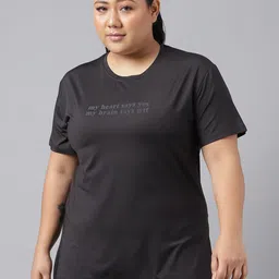 MKH Plus Size Typography Printed Dri-FIT Relaxed Fit Training T-shirt-picture-13