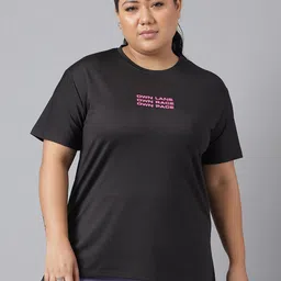 MKH Plus Size Typography Printed Relaxed Fit Dri-FIT Sports T-shirt-15