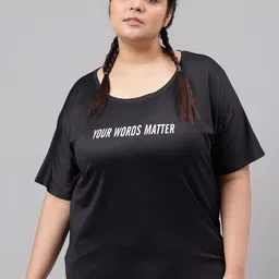 MKH Plus Size Typography Printed Dri-FIT Sports T-Shirt-17