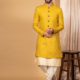 KISAH Mandarin Collar Cotton Kurta With Jacket & Churidar Bottom-image-50
