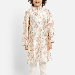 PICCOLO Boys Floral Printed Mandarin Collar Kurta with Pyjamas-image-53