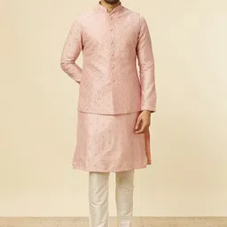 Manyavar Ethnic Motifs Embroidered Thread Work Kurta & Churidar With Jacket-picture-26