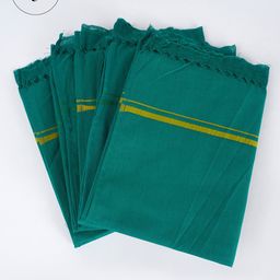 Ramraj Pack Of 5 Green Solid Pure Cotton Towel Set-32