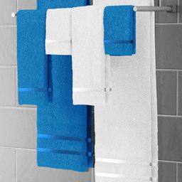 Story@home Set Of 6 Blue & White Solid Pure Cotton 450 GSM Towel Set-25