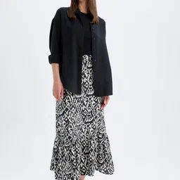 DeFacto Printed A-Line Maxi Skirt-image-0