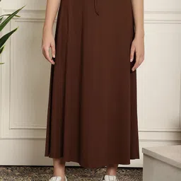 NEUDIS Self Design Ribbed Flared Midi Skirts-picture-6