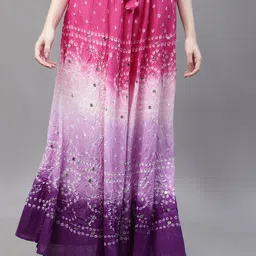 SOUNDARYA Bandhani Printed Pure Cotton Flared Maxi Skirt-picture-11