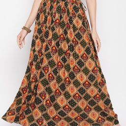 Clora Creation Floral Printed Flared Maxi Skirt-picture-17