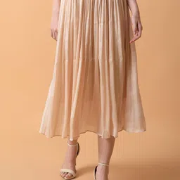 SHOWOFF Flared Midi Skirt-image-71