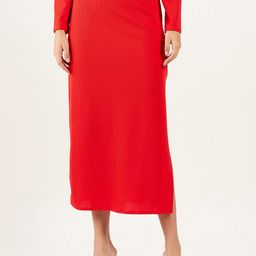 Athena Immutable Ribbed Straight Midi Skirt-image-49