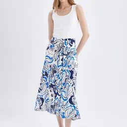 DeFacto Printed A-Line Midi Skirt-image-59
