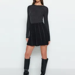 Trendyol Dotted A-Line Mini Skirt-image-87