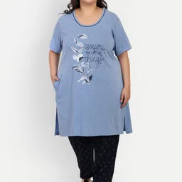 CUPID Women Plus Size Printed Night Suit-image-16