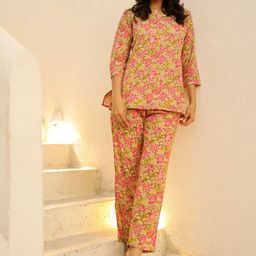 SANSKRUTIHOMES Women Printed Pure Cotton Night suit-image-79