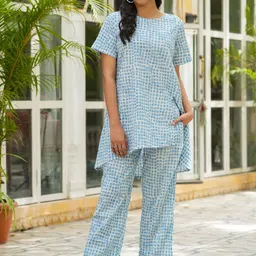 SANSKRUTIHOMES Geometric Printed Pure Cotton Night suit-picture-11