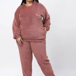 KLOTTHE Plus Size Woolen Hooded Night suit-image-47