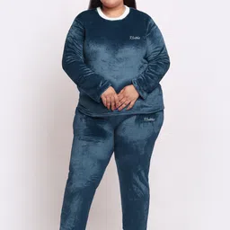 KLOTTHE Plus Size Round Neck Wool T-shirt With Pyjama-8