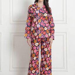 Secret Wish Graphic Printed Lapel Collar Pure Cotton Shirt With Pyjamas-picture-57