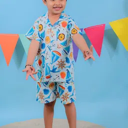 Stuffie Land Boys Conversational Printed Pure Cotton Night suit-picture-46