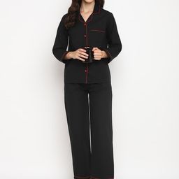 shopbloom  Lapel Collar Pure Cotton Night suit-image-19