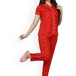 Foxy Geometric Printed Pure Cotton Night suit-picture-23
