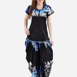 Romaisa Women Blue & White Printed Night suit-image-81