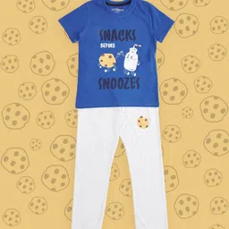 Pantaloons Junior Boys Blue & White Printed Night suit-picture-26