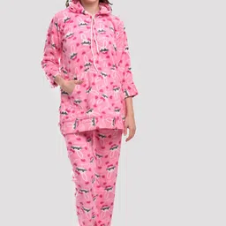 CIERGE Women Pink & White Printed Night suit-picture-37