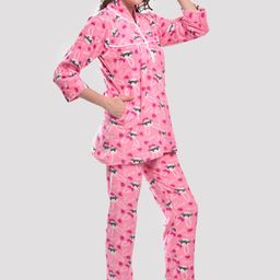CIERGE Women Pink Printed Woolen Night suit-image-18