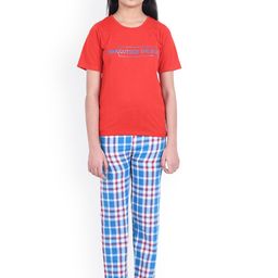 FUNKRAFTS Girls Typography Printed Pure Cotton Night Suit-image-25