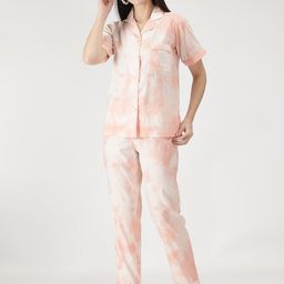 DUSK ATTIRE Women Orange Printed Night suit-image-76