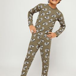frangipani Boys Olive Green & White Printed Cotton Night Suit-image-71