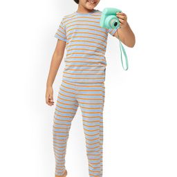 frangipani Boys Orange & Blue Printed Cotton Night suit-image-60