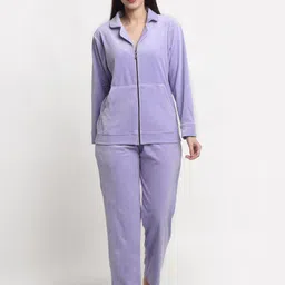 FABINALIV Velvet Shirt With Pyjamas-image-30