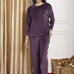 Aerowarm Round Neck Long Sleeves Velvet T-shirt With Pyjamas-picture-55