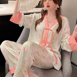 LULU & SKY Floral Printed Satin Night Suit-image-30