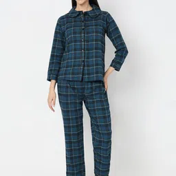 Smarty Pants Checked Shirt & Pyjamas Night suit-image-79