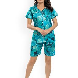 Zionity Abstract Printed Satin Night suit-picture-29