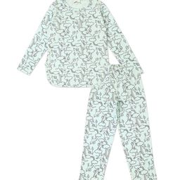 earth conscious Girls Conversational Printed Henley Neck Pure Cotton Night Suit-image-87