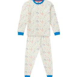 Cub McPaws Boys White & Pink Printed Night suit-45