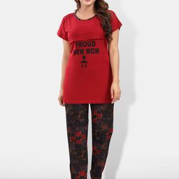Be You Typography Printed Maternity Night Suit-image-9