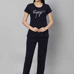 DZZO Conversational Printed Pure Cotton Night suit-image-95