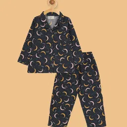 PICCOLO Girls Grey & Brown Printed Night suit-image-78
