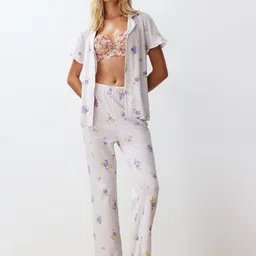 Trendyol Printed Pure Cotton Night suit-image-70
