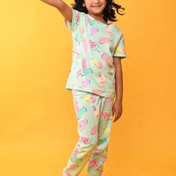 Anthrilo Girls Conversational Printed Pure Cotton Night Suit-48